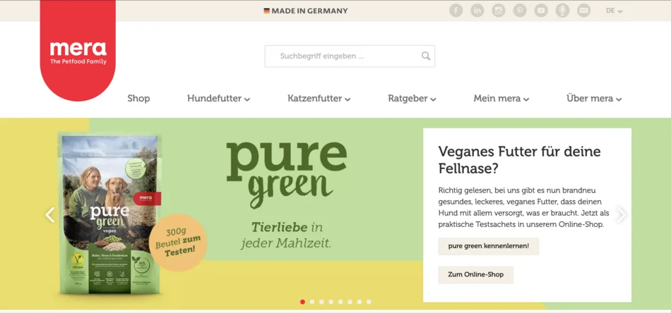 Screenshot Homepage Mera